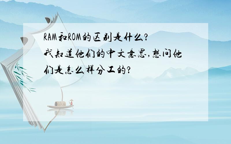 RAM和ROM的区别是什么?我知道他们的中文意思,想问他们是怎么样分工的?