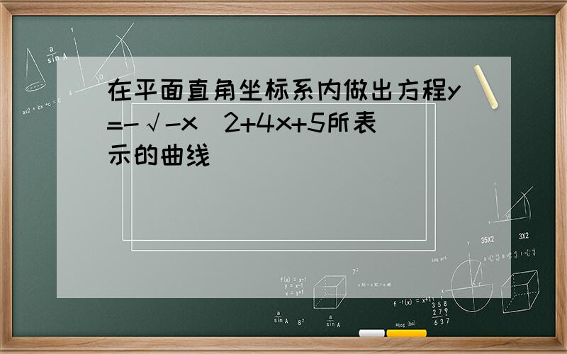 在平面直角坐标系内做出方程y=-√-x^2+4x+5所表示的曲线