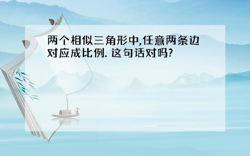 两个相似三角形中,任意两条边对应成比例. 这句话对吗?