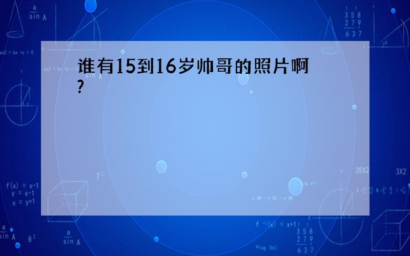 谁有15到16岁帅哥的照片啊?