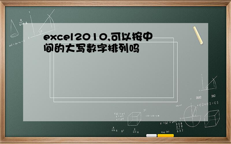 excel2010,可以按中间的大写数字排列吗