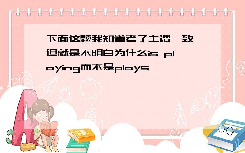 下面这题我知道考了主谓一致,但就是不明白为什么is playing而不是plays