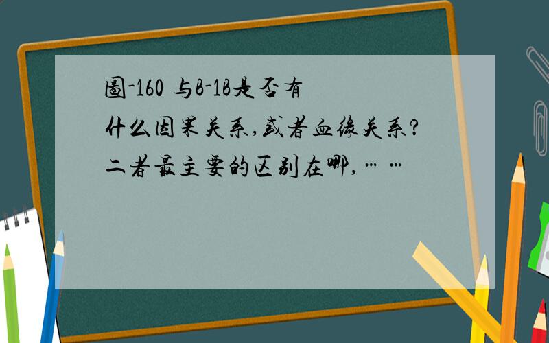 图-160 与B-1B是否有什么因果关系,或者血缘关系?二者最主要的区别在哪,……