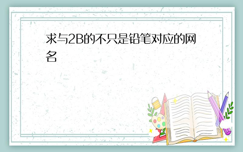 求与2B的不只是铅笔对应的网名