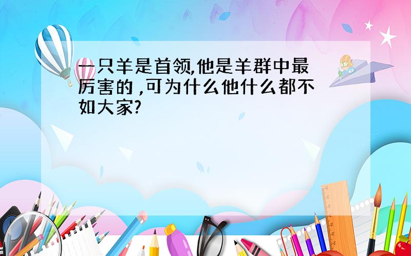 一只羊是首领,他是羊群中最 厉害的 ,可为什么他什么都不如大家?