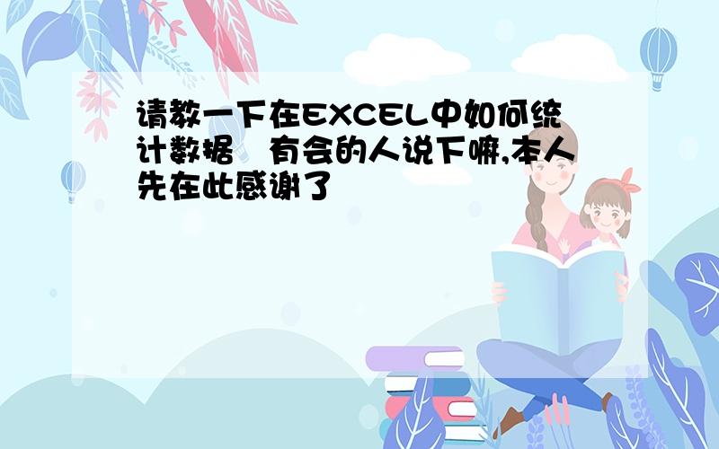 请教一下在EXCEL中如何统计数据　有会的人说下嘛,本人先在此感谢了