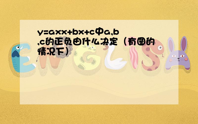 y=axx+bx+c中a,b,c的正负由什么决定（有图的情况下）