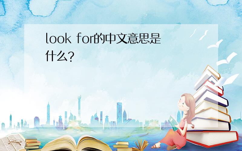 look for的中文意思是什么?