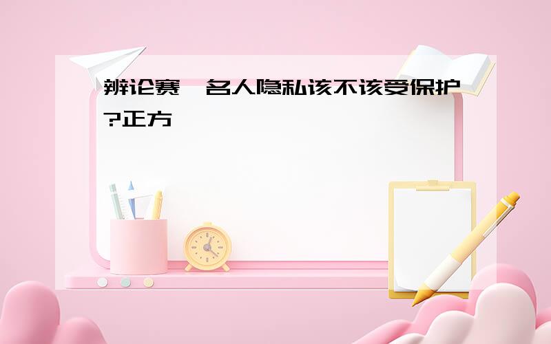 辨论赛,名人隐私该不该受保护?正方