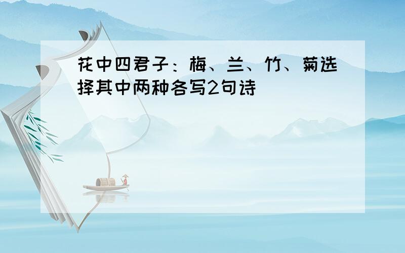 花中四君子：梅、兰、竹、菊选择其中两种各写2句诗