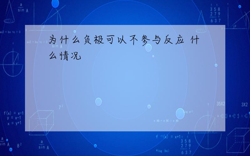 为什么负极可以不参与反应 什么情况