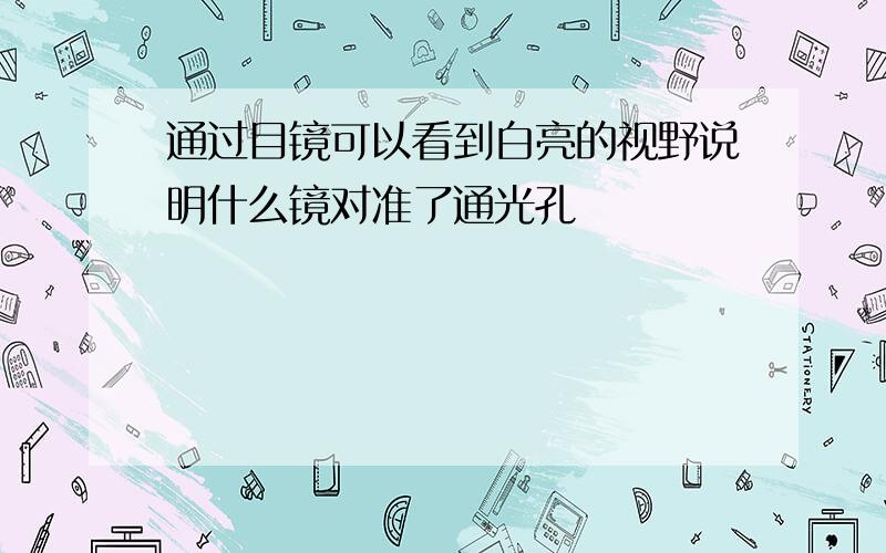 通过目镜可以看到白亮的视野说明什么镜对准了通光孔