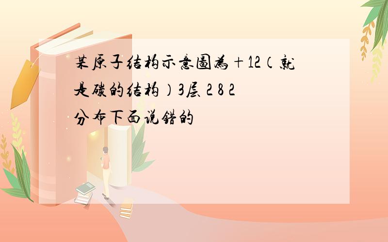 某原子结构示意图为+12（就是碳的结构）3层 2 8 2分布下面说错的