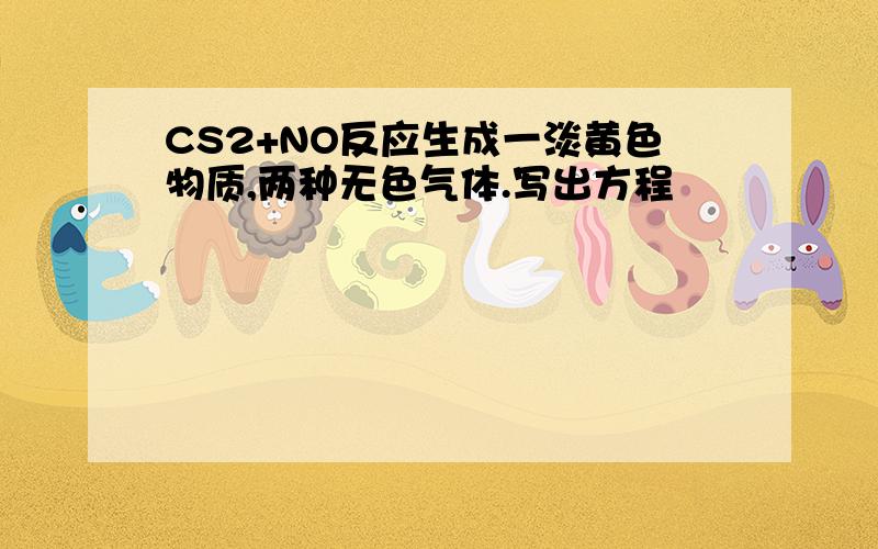 CS2+NO反应生成一淡黄色物质,两种无色气体.写出方程