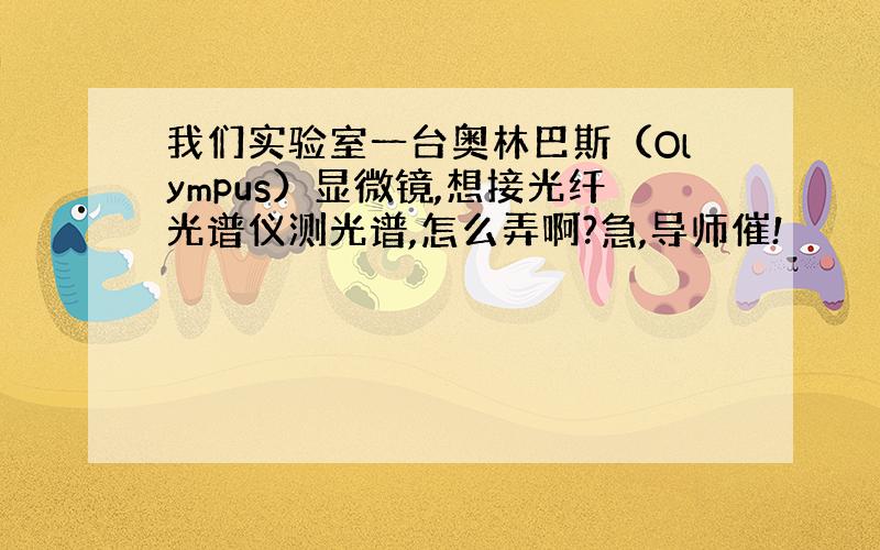 我们实验室一台奥林巴斯（Olympus）显微镜,想接光纤光谱仪测光谱,怎么弄啊?急,导师催!