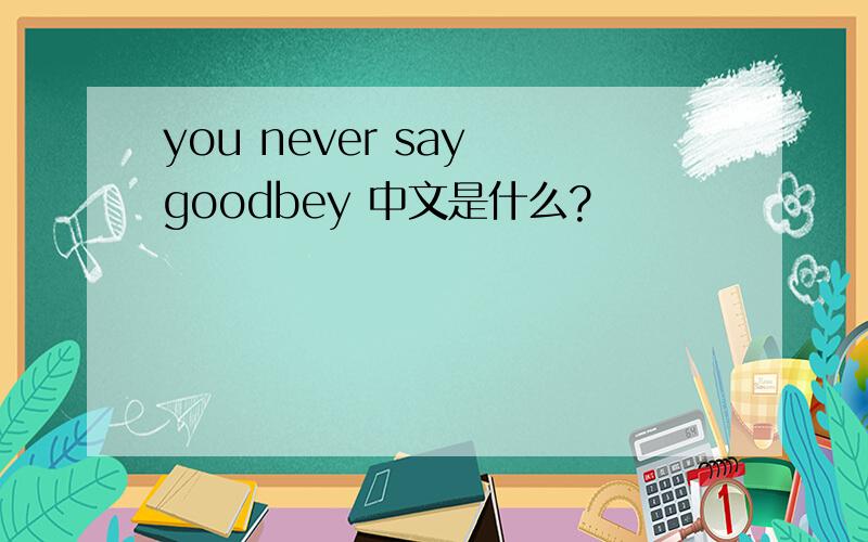 you never say goodbey 中文是什么?