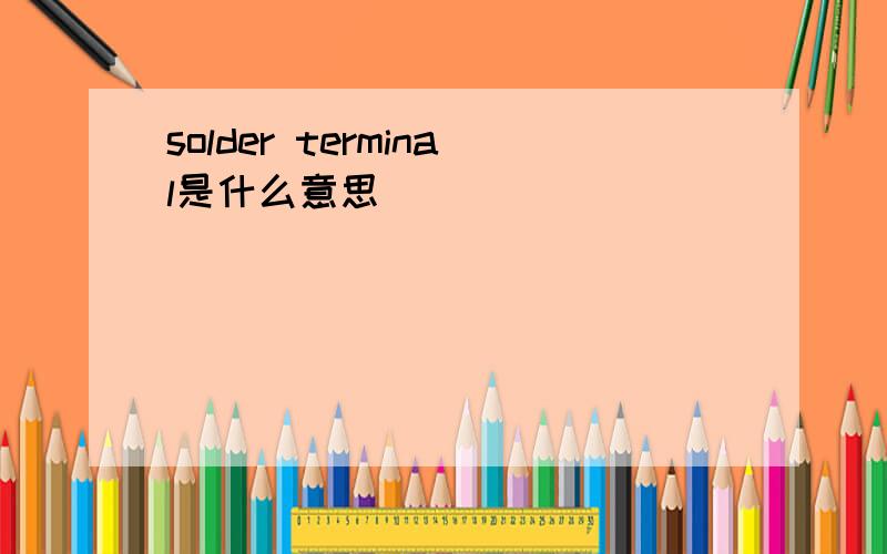 solder terminal是什么意思