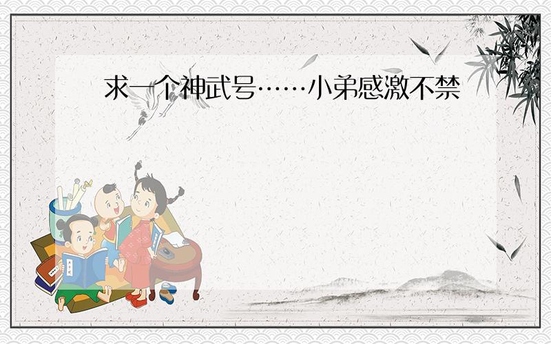 求一个神武号……小弟感激不禁