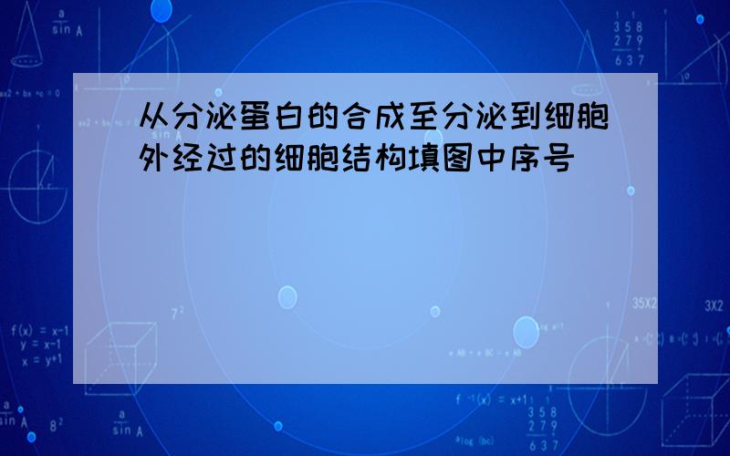 从分泌蛋白的合成至分泌到细胞外经过的细胞结构填图中序号