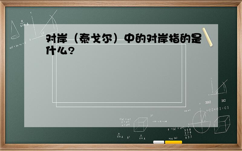 对岸（泰戈尔）中的对岸指的是什么?