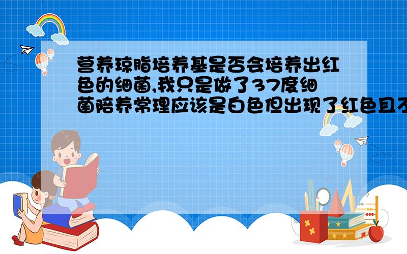 营养琼脂培养基是否会培养出红色的细菌,我只是做了37度细菌陪养常理应该是白色但出现了红色且不在表面