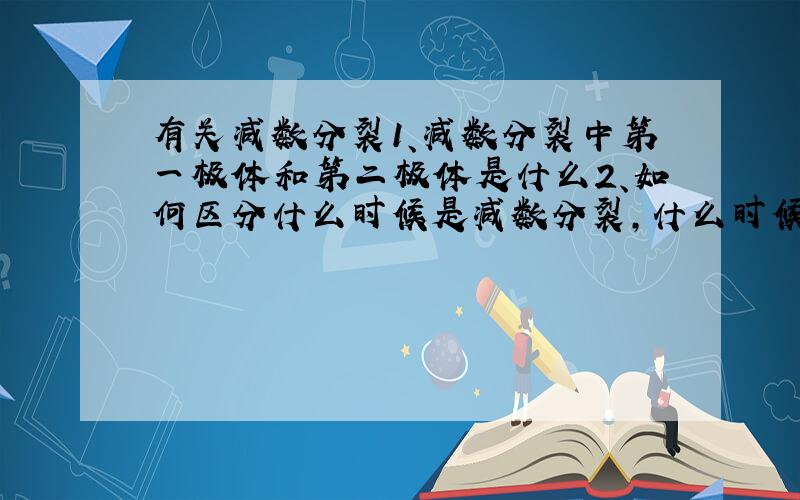 有关减数分裂1、减数分裂中第一极体和第二极体是什么2、如何区分什么时候是减数分裂,什么时候是有丝分裂3、同源染色体在有丝