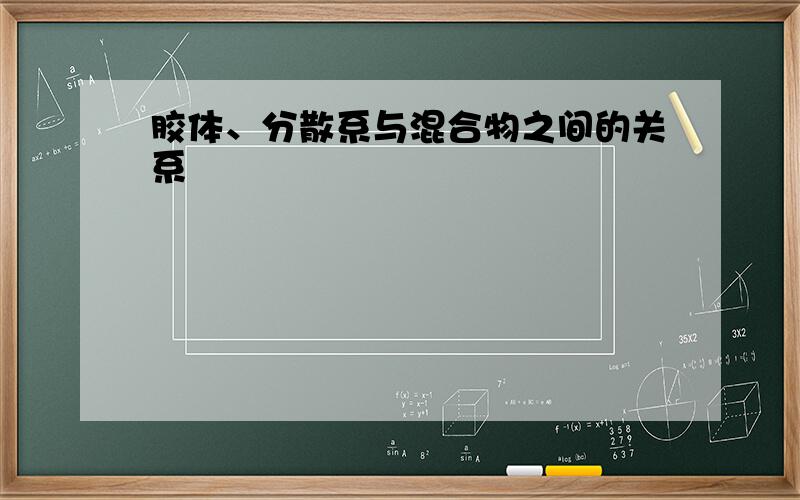 胶体、分散系与混合物之间的关系