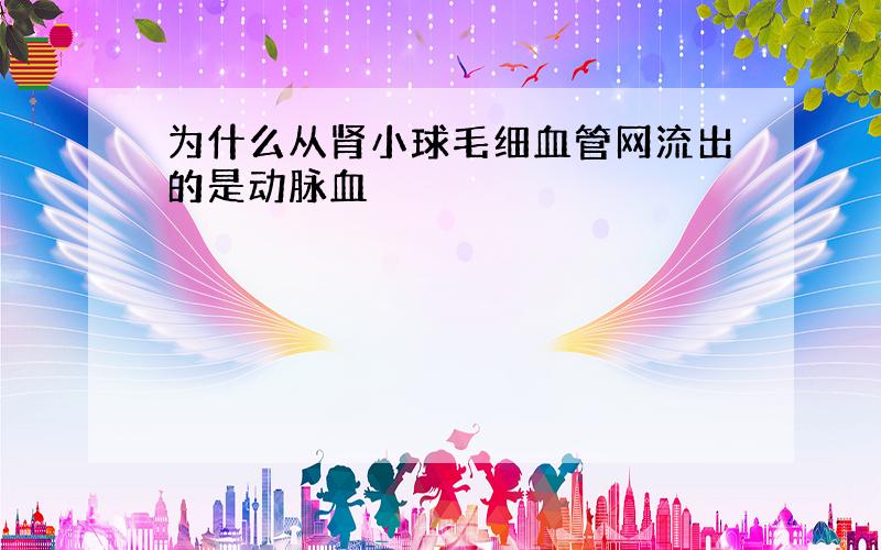 为什么从肾小球毛细血管网流出的是动脉血