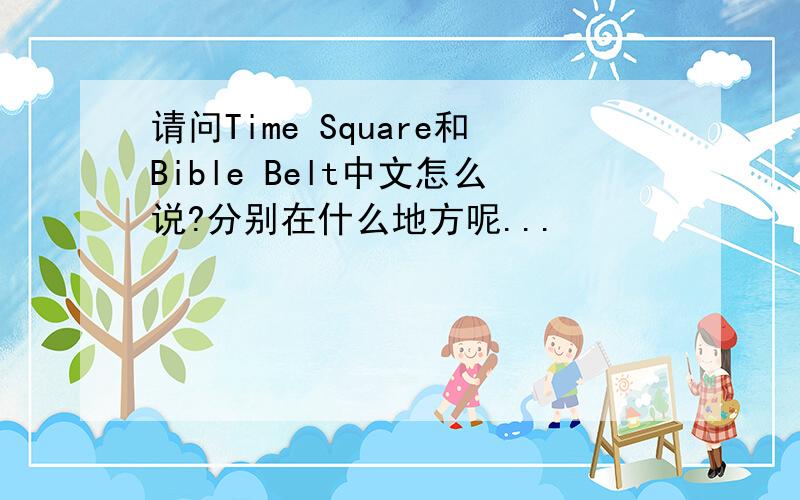 请问Time Square和Bible Belt中文怎么说?分别在什么地方呢...