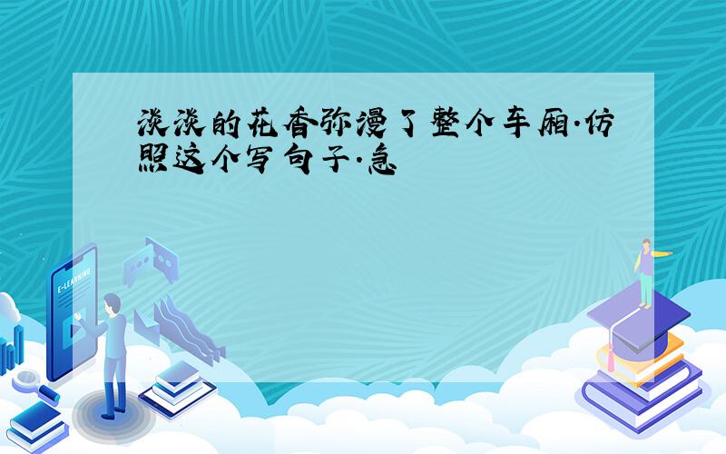 淡淡的花香弥漫了整个车厢.仿照这个写句子.急