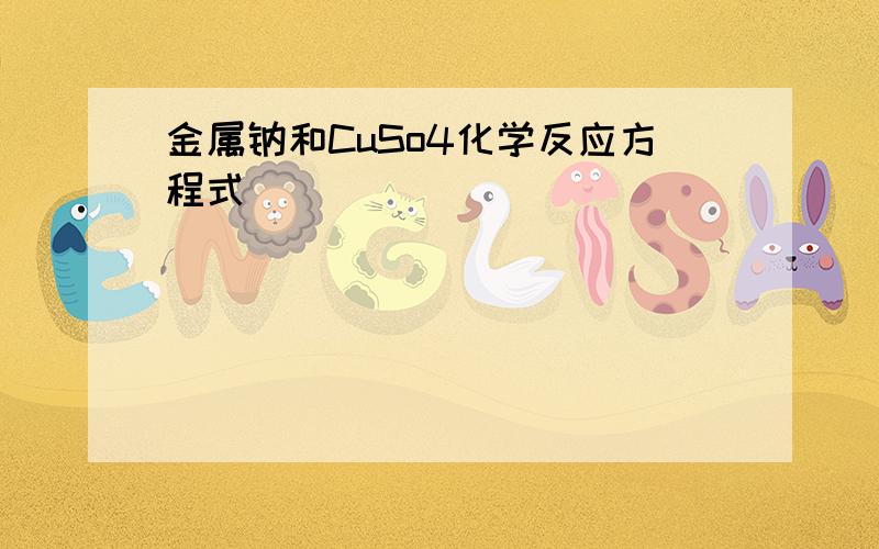 金属钠和CuSo4化学反应方程式