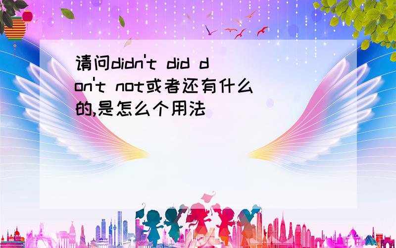 请问didn't did don't not或者还有什么的,是怎么个用法