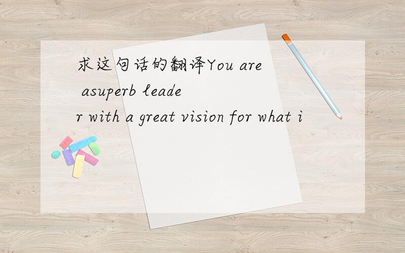 求这句话的翻译You are asuperb leader with a great vision for what i