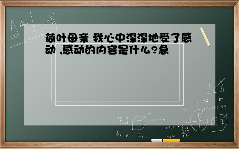 荷叶母亲 我心中深深地受了感动 ,感动的内容是什么?急