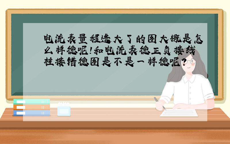 电流表量程选大了的图大概是怎么样德呢!和电流表德正负接线柱接错德图是不是一样德呢?