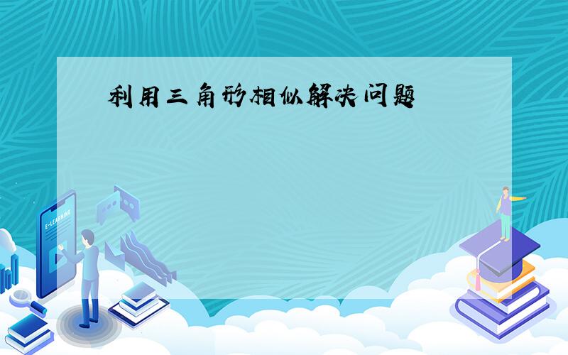 利用三角形相似解决问题