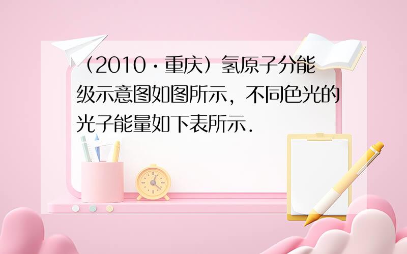 （2010•重庆）氢原子分能级示意图如图所示，不同色光的光子能量如下表所示．