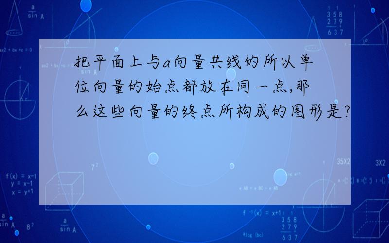 把平面上与a向量共线的所以单位向量的始点都放在同一点,那么这些向量的终点所构成的图形是?