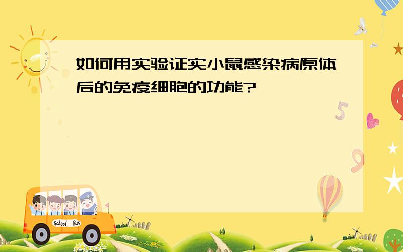 如何用实验证实小鼠感染病原体后的免疫细胞的功能?