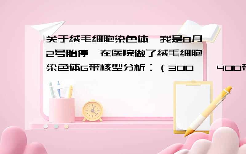 关于绒毛细胞染色体,我是8月2号胎停,在医院做了绒毛细胞染色体G带核型分析：（300——400带）核型：三倍体