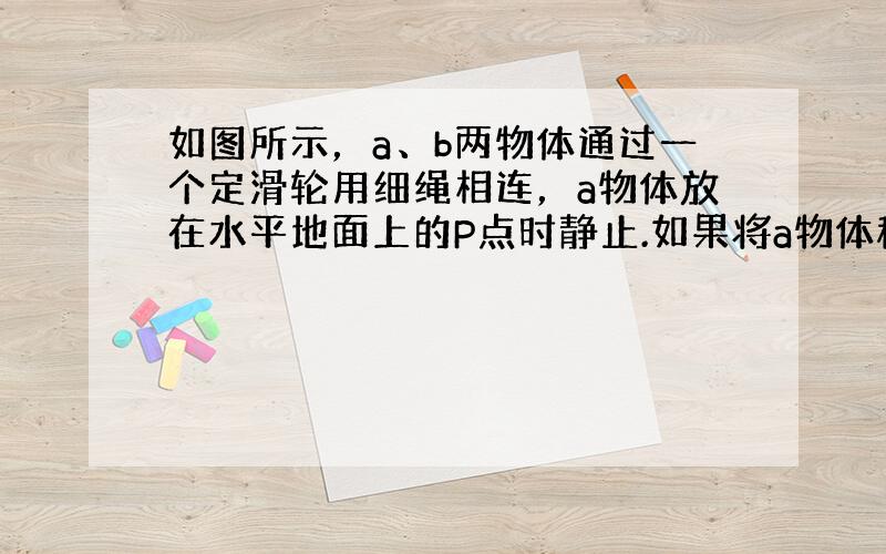 如图所示，a、b两物体通过一个定滑轮用细绳相连，a物体放在水平地面上的P点时静止.如果将a物体移到Q点放置仍静止，不计滑