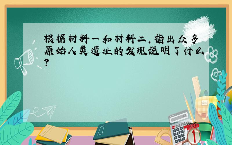 根据材料一和材料二,指出众多原始人类遗址的发现说明了什么?