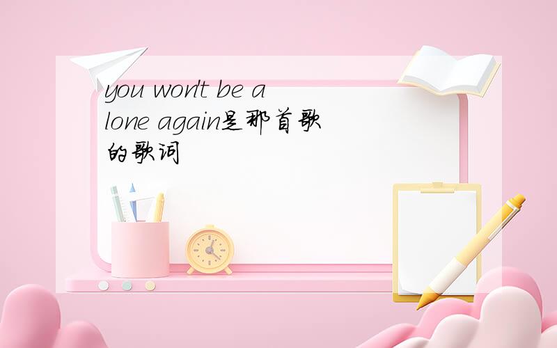 you won't be alone again是那首歌的歌词