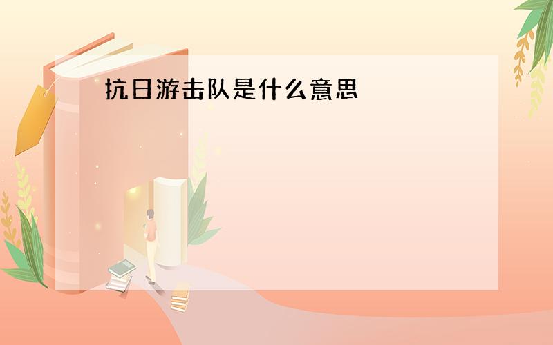 抗日游击队是什么意思