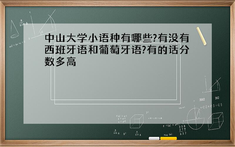 中山大学小语种有哪些?有没有西班牙语和葡萄牙语?有的话分数多高