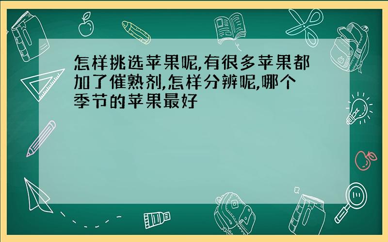 怎样挑选苹果呢,有很多苹果都加了催熟剂,怎样分辨呢,哪个季节的苹果最好