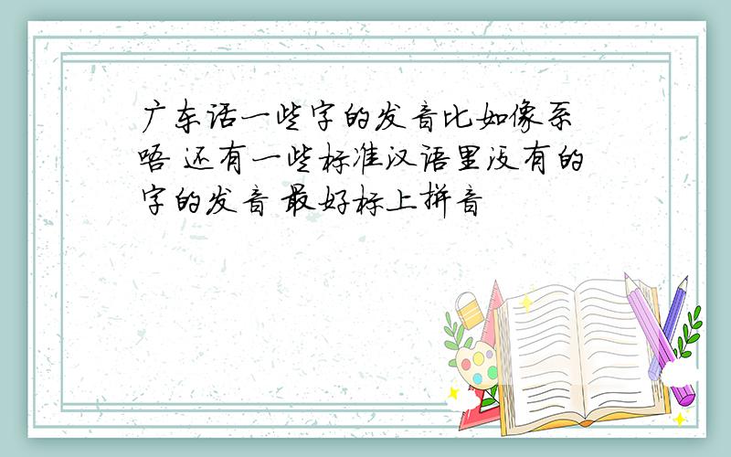 广东话一些字的发音比如像系 唔 还有一些标准汉语里没有的字的发音 最好标上拼音