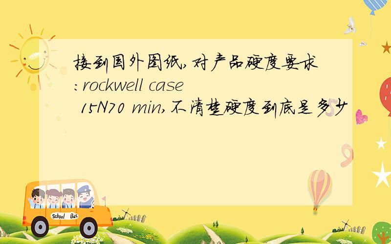 接到国外图纸,对产品硬度要求：rockwell case 15N70 min,不清楚硬度到底是多少