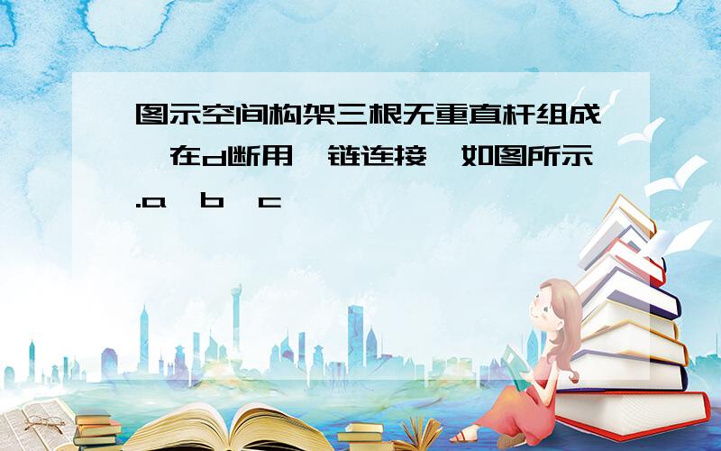 图示空间构架三根无重直杆组成,在d断用铰链连接,如图所示.a,b,c