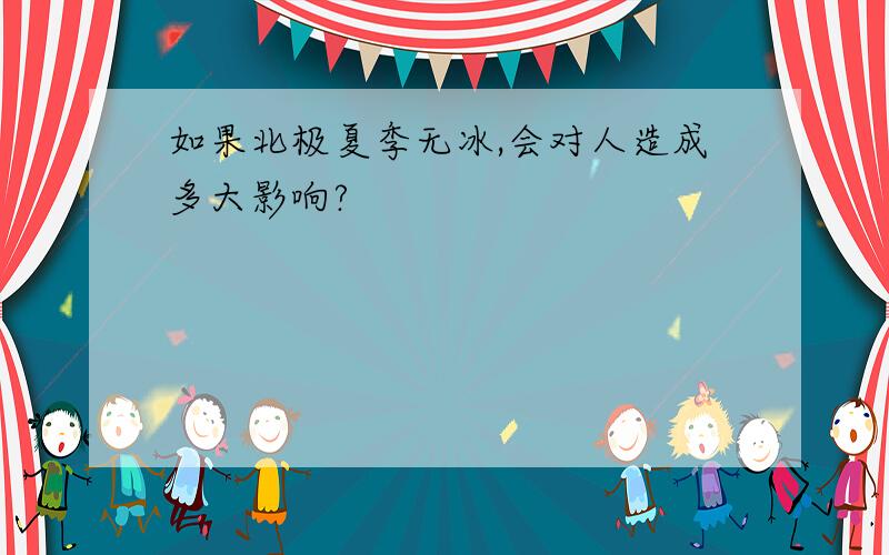 如果北极夏季无冰,会对人造成多大影响?